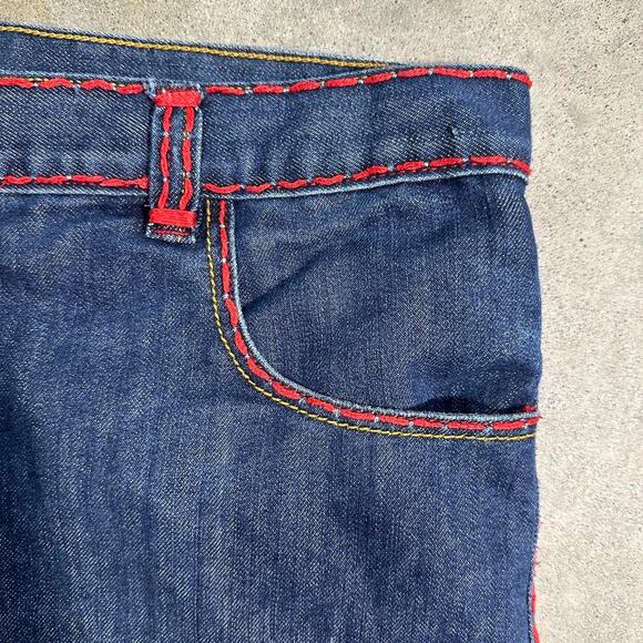 Vintage Y2K Blac Label Affliction Jorts Mens 38" Heavily Embroidered Jean Shorts - Picture 6 of 7